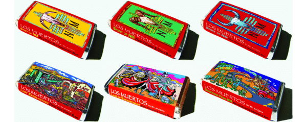 'Los Muertos' Milk and Dark Chocolate Bars - Box of 36 - $5.75 each