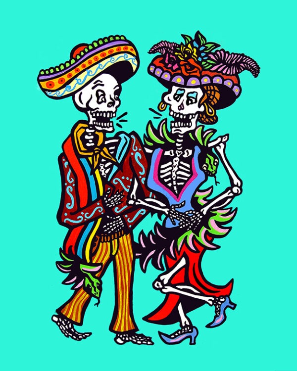 Archival Paper Print- 'Feathered Snake Couple'
