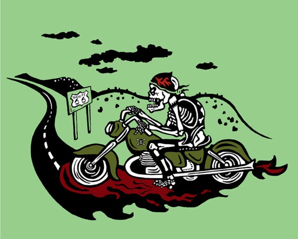 Archival Paper Print- 'Biker Guy Green'
