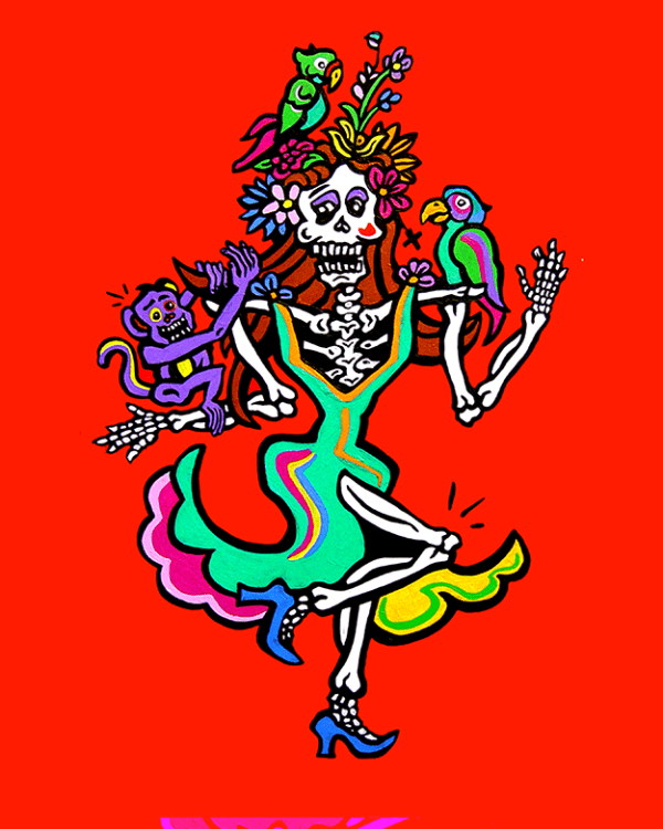 Archival Paper Print- 'Parrot Monkey Lady'