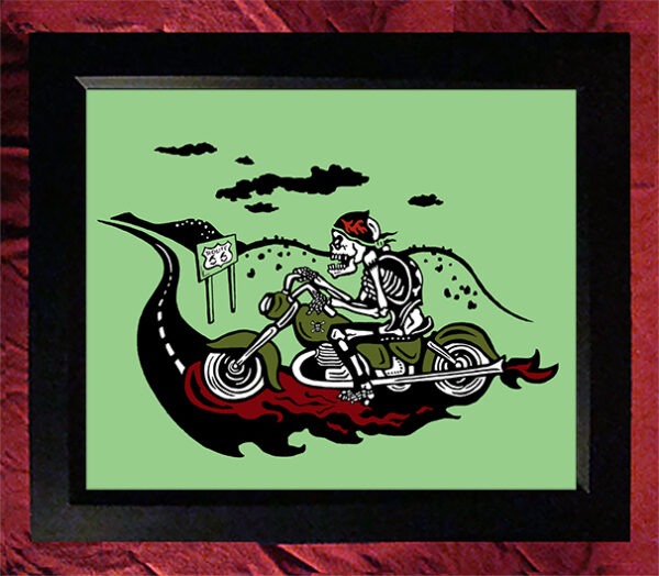 Collectors Canvas Giclee - 'Biker Guy Green'