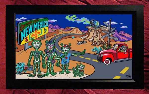 Collectors Canvas Giclee 16" X 29" 'Greetings From NM'